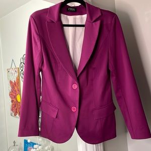 Fuchsia blazer FIGL brand. Fully lined purple-pink 2 button jacket